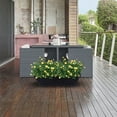 thumbnail image 3 of HONMEET 5Sets Black Plastic Planter Boxes for Outdoor and Indoor Plants with Drainage Trays, 3 of 8