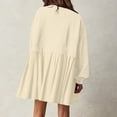 thumbnail image 4 of gakvbuo Fashion Women's Casual Over Sized Sweatshirt Long Sleeve Dress Round-Neck Ladies Patchwork Mini Dresses, 4 of 9