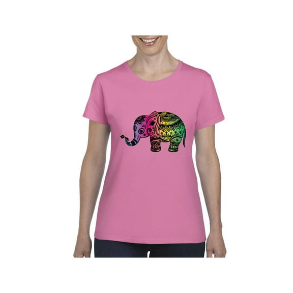 MmF - Women's T-Shirt Short Sleeve, up to Women Size 3XL - Elephant