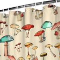 thumbnail image 3 of Colorful Mushroom Doodle Beige Pattern Shower Curtain 72"x72" ,Bathroom Decorative Shower Curtains Set with 12 Hooks,Modern Waterproof Washable Shower Curtain, 3 of 6