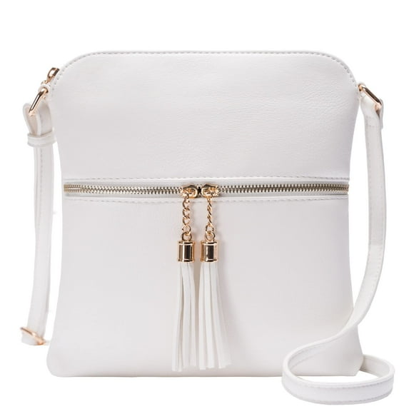 Monedero tipo bandolera Solene, ligero, mediano, para mujer, color blanco