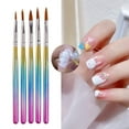 thumbnail image 4 of OUSITAID 5Pcs/8Pcs Nail Brushes Multifunctional Electroplated Rod Soft Bristle Anti-slip Comfortable Grip Nails Beauty Gradient Color Nail Art Pens Builder Tools for Salon, 4 of 10