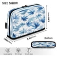 thumbnail image 3 of Standing Pencil Case with Base Large Capacity Stationery Pouch Pen Bag with Zipper for Women Men Abstract Blue Maple Leaves, 3 of 7