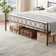 thumbnail image 5 of Moderno metal platform marco de cama: 13.7 - pulgada underbed almacenamiento, heavy - duty con metal slat support, negra, no necesita colchón base, fácil montaje, 5 of 8