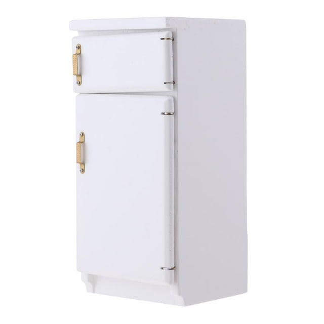 1/12 Scale Wooden Fridge Model Dolls use Kitchen Furniture Kids