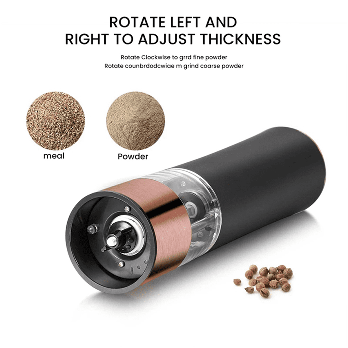 4Pcs Automatic Salt Pepper Grinder Electric Spice Mill Battery Powered Adjustable Coarseness Pepper Mill Kitchen -White