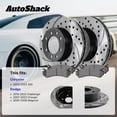 thumbnail image 3 of AutoShack Front Brake Rotors, Ceramic Pads & Hub Bearing Assemblies for Dodge, Charger 2007-2023, AWD V6 3.5L 3.6L V8 5.7L - E-Coated Drilled & Slotted - ShadowGuard - 13.58" (345 mm), 5-Lug, 3 of 5