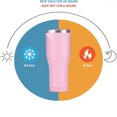 thumbnail image 3 of Insulated Tumbler Cup with Slide Lid, Double-Walled Vacuum Stainless Steel Water Bottle Travel Mug - Leak-Proof Thermal Cup for Home and Outdoor Adventures - 40oz (Pink)…, 3 of 5