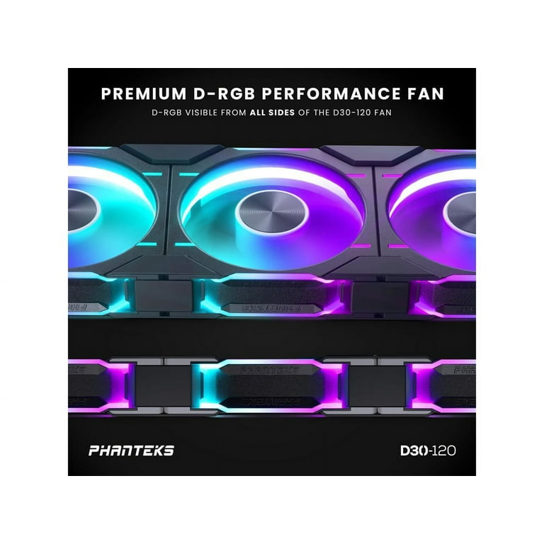 Phanteks D30-120 DRGB PWM FAN 3Pack, Premium Fans, Halos lighting