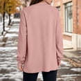 thumbnail image 6 of Women's Fashion Women's Lightweight Long Sleeve Pullover With Pockets Preppy Graphic Hoodie, Solid Color Fall Winter Sweatshirt with Button Details for Stylish Outfits,Pink,M, 6 of 7