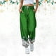 thumbnail image 4 of Gibobby pantalones para mujer Pantalones casuales cómodos con estampado de de nieve de otoño e invierno para mujer (Verde, L), 4 of 5