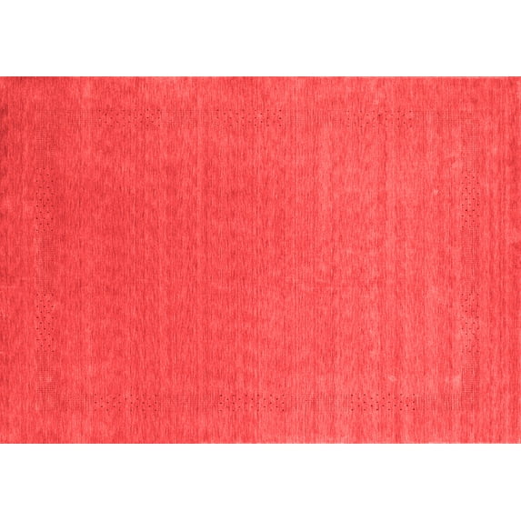Ahgly Company Indoor Rectangle Abstract Red Contemporary Area Rugs, 7' x 9'