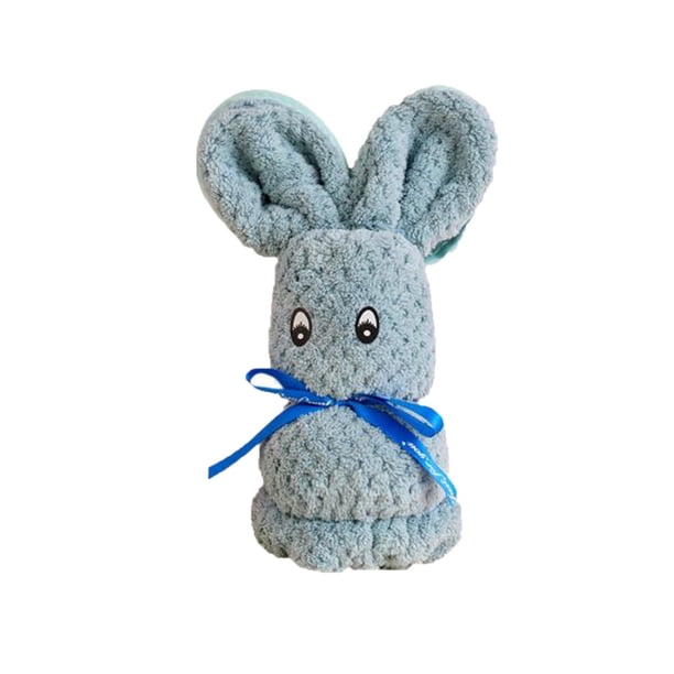 Toallita Toalla de mano plegable de felpa coral verde militar con diseño de conejo para niños, suave toalla de rizo (1 unidad) JASKFLY
