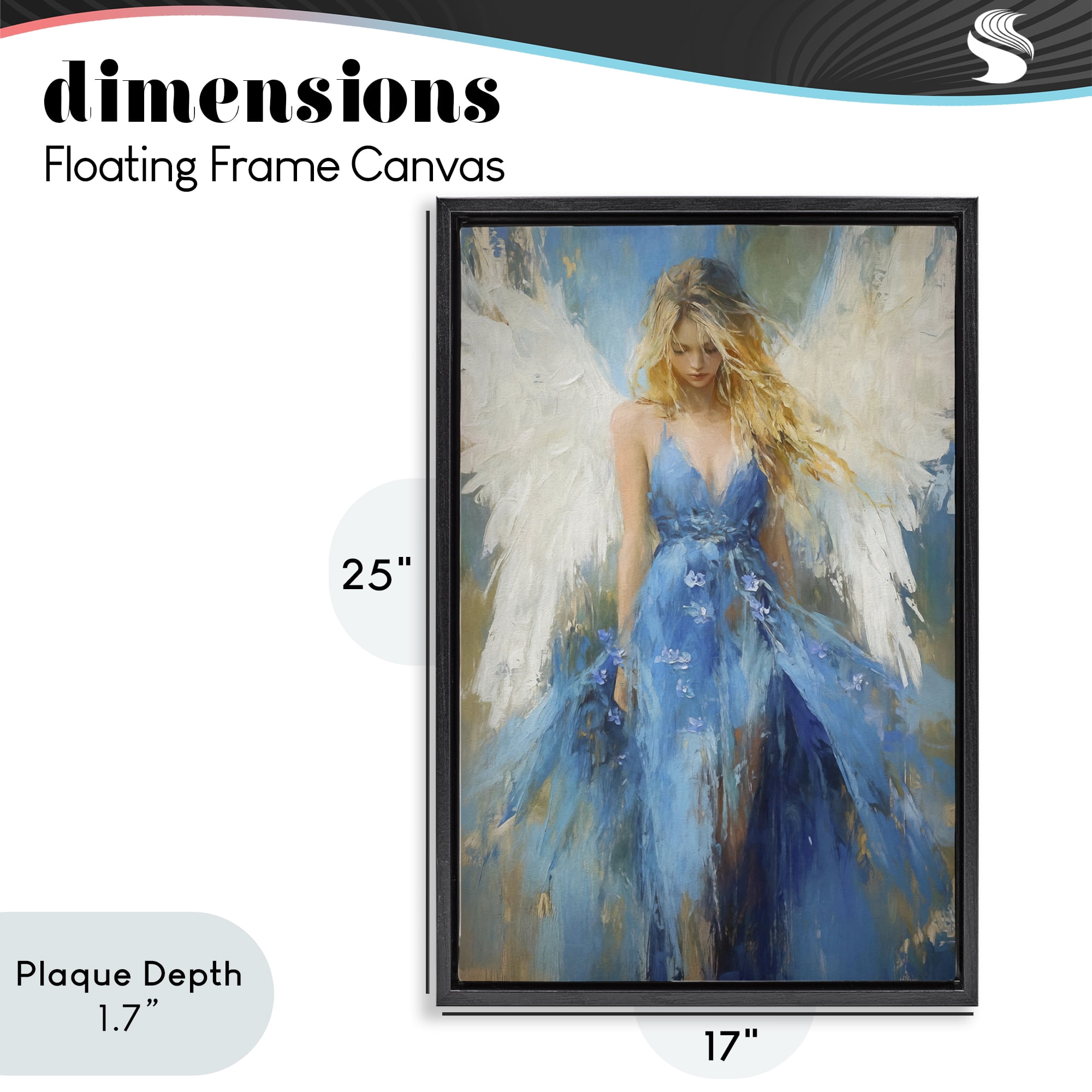 Stupell Industries Blue Flame of Hope Black Framed Floater Canvas Wall Art, design by Tina LeCour