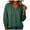 Green, variant on Hollow Eyelet Raglan Three Quarter Sleeve Blouse Notch V Neck Smocked Cuff Solid Loose Casual Top for Women Spring Summer Daily Wear S-XXL