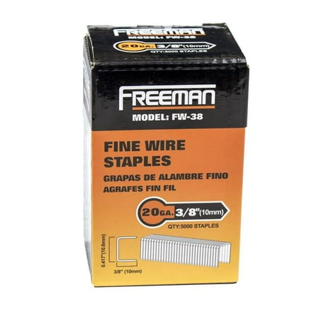 

Freeman FW-38 Freeman 20-Gauge 3/8 in. Fine Wire Staples