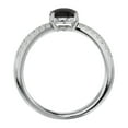 thumbnail image 3 of SuperJeweler 1 1/2 Carat Oval Shape Black Onyx and Halo Diamond Ring In Sterling Silver For Women, 3 of 6