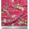 thumbnail image 1 of Soimoi polyester Crepe Fabric Leaves,Moth & Magnolia Floral Decor Fabric Printed Yard 42 Inch Wide, 1 of 3