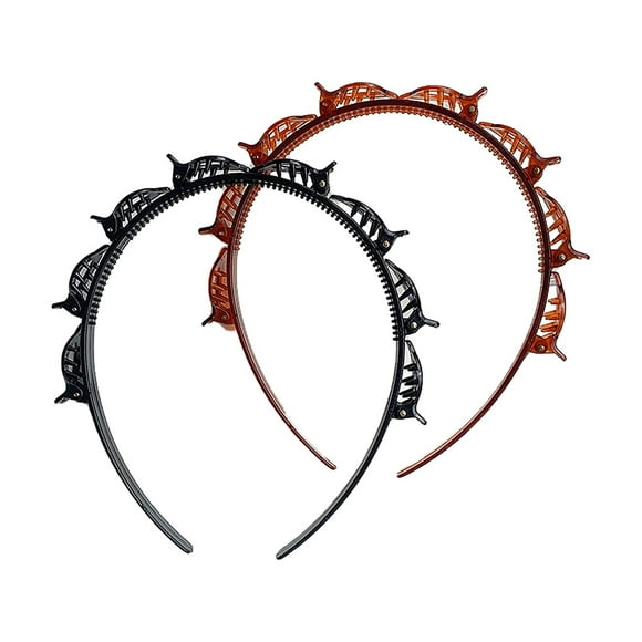 Head bands Headbands for Women with Braided Hair Clips for Girls Thin Headband with Clips