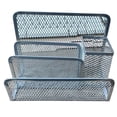 thumbnail image 2 of Sioweci 3-Tier Desktop Stacking File Holder Black Metal Mesh Mail Organizer Letter Holder Reinforced Design Space-Saving File Storage Rack for Desk Countertop Kitchen Silver, 2 of 13