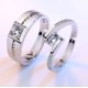 thumbnail image 4 of Anillo abierto para hombre y mujer, regalo para amantes, anillo de boda, anillo abierto de circonita artificial para pareja cuadrada, 4 of 5