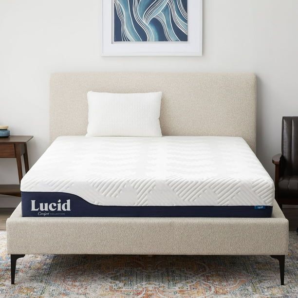 Lucid Comfort Collection 10" Gel and Aloe Hybrid Memory Foam Mattress