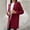 Wine, variant on Camel Coat for Women Women's Fall and Winter Straight Cardigan Button Pocket Coat Brown M