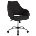 thumbnail image 1 of Madrid Home and Office Upholstered Mid-Back Chair in Black Leather, 1 of 8