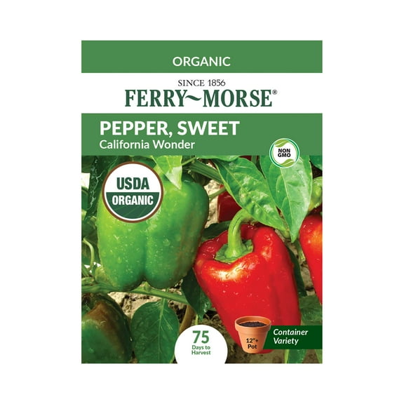 Ferry-Morse Organic 210MG Pepper California Wonder Annual Vegetable Seeds, Full Sun