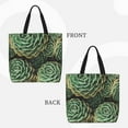 thumbnail image 3 of Naloa Succulents Tote Bag for Women, Foldable Tote Bag With Zipper, Large Shoulder Bag, Top Handle Handbag for Travel, Work, Shopping, 3 of 9