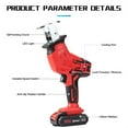 thumbnail image 3 of Cordless Reciprocating Saw Portable Replacement Electric Saw with Lithium Battery Mini Table Saw, 3 of 7