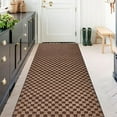 thumbnail image 1 of ANTPOP Runner Rug Outdoor Carpet Runners Hallway Non-Slip Rubberback Area Rugs Indoor Entrance Mat for Entryway Kitchen, 3'x13', Checkred Brown, 1 of 6