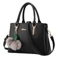 thumbnail image 4 of Faraee Womens Purses and Handbags Leather Shoulder Crossbody Bag Ladies Top Handle Bags Satchel with Zipper Plush Pendant Black, 4 of 8