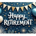 thumbnail image 4 of Decorative Design Happy Retirement Celebration Banner Colorful Balloons Star Decoration Gold Glitter Banner for Retirement Party Indoor Celebration Event, 4 of 8