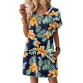 thumbnail image 6 of LWavelet Plus Size Summer Dresses for Women Casual Short Sleeves A Line Midi Dress Army Green L, 6 of 6