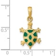 thumbnail image 3 of 14K Yellow Gold Wtih Green Enamel Land Turtle Charm (23 X 11.65) Made In United States k6684, 3 of 5