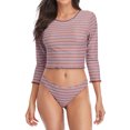 thumbnail image 3 of BeautyIn Women Two Piece Rash Guard Long Sleeve Swimsuits UV UPF 50+ Bathing Suit with Bikini Bottom, 3 of 7