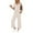 White, variant on EDFBUYKRS Female Women Pants Casual Womens Linen Pants Tall Two Piece Sets for Women Summer Outfits Sets V Neck Tops Wide Leg Pants Woman Travel Outfits Xl
