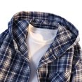 thumbnail image 6 of Betivan Men's Plaid Flannel Shirt Hooded Regular Fit Long Sleeve Button Down Shirts Casual Shirts with Pocket, 6 of 9