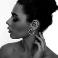 thumbnail image 3 of Womens Ladies Fashion Accessories Jewelry 14K Gold Plated Diamond Cut Hoop Earrings 30mm, 3 of 4