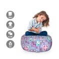 thumbnail image 2 of Butterfly Storage Toy Bag Chair, Springtime Theme Lively Colored Ornate in Squares with Leaves, Stuffed Animal Organizer Washable Bag, Small Size, Multicolor, by Ambesonne, 2 of 3