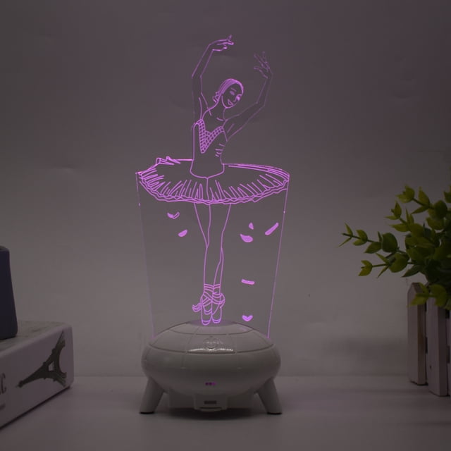 Ballets con luz nocturna LED 3D que cambian de color para niños con base