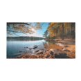 thumbnail image 6 of Bath Mat Soft Plush Non-Slip Absorbent Bathroom Rugs 39"x20" Autumn Forest Lake Shore, 6 of 8