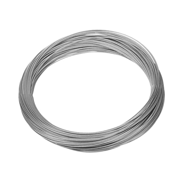 1/16" (1.5mm) 200ft (61m) Cable de Alambre de Acero Inoxidable 304 7 x 7 Trenzas para Exteriores
