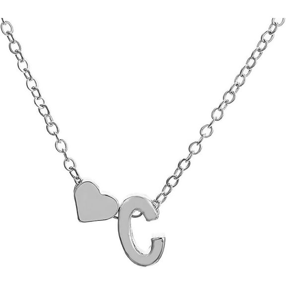 Clearance Gold Heart Initial Necklace for Women, Valentines Day Gifts for Women Heart Initial A-Z Necklace Pendant Birthday GiftC