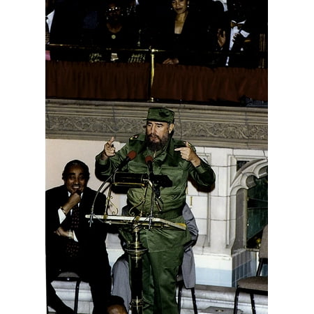 Fidel Castro giving a speech at the Abyssinian Baptist Church in Harlem Photo