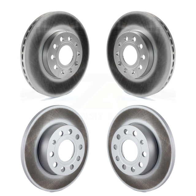 Genius Front Rear Coated Disc Brake Rotors Kit for Car 2006-2009 Volkswagen Rabbit with 288mm Diameter Rotor KG-101015