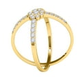 thumbnail image 3 of Mauli Jewels Diamond Criss Cross Ring For Women 0.32 Carat Round Natural Diamond Engagement Cross Shank Ring For Womens In 10K Solid Rose White Yellow Gold, 3 of 5