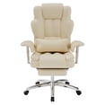 thumbnail image 1 of Silla de oficina, Silla de oficina ejecutiva grande y alta con reposapiés, Silla de computadora de cuero, Silla reclinable ergonómica, 1 of 5