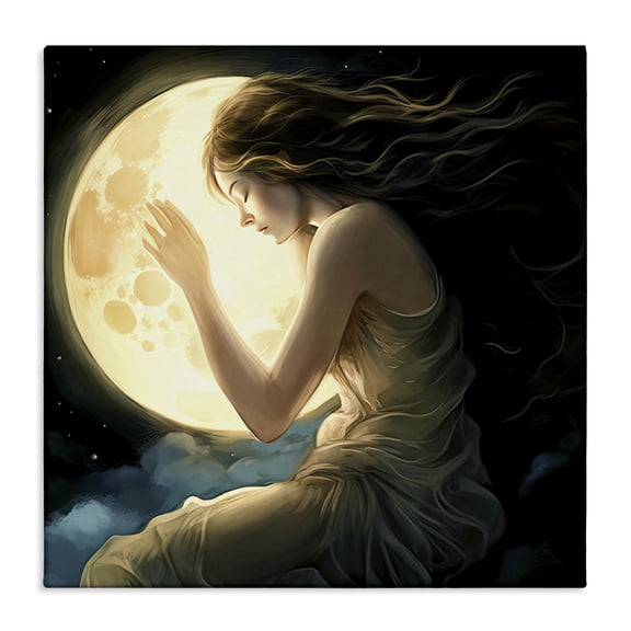 Ethereal Moon Love Canvas Wall Art, design by Sasha